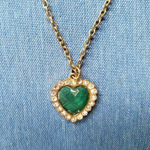 💚✨Betsey Johnson Green Hearts Double-Chain Necklace & Earrings - EPC✨💚 - Picture 9 of 16